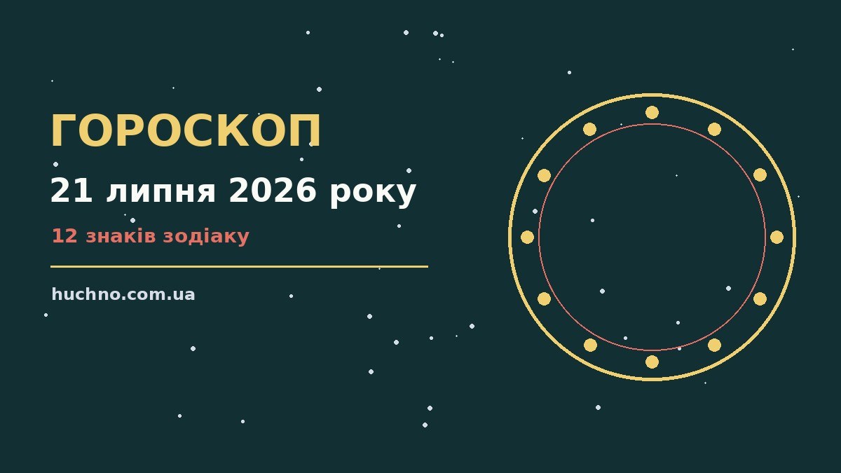 Щоденний гороскоп на 21 липня 2026 року, ілюстрація зодіакальних знаків і записника для нотаток