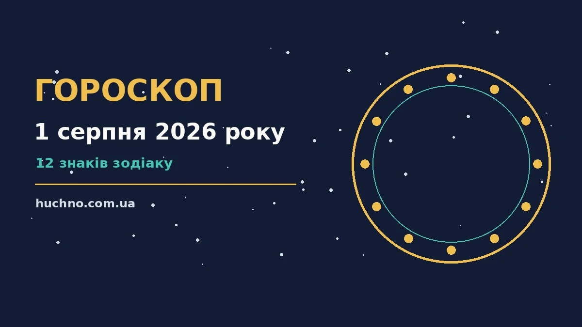 Зодіакальний круг на тлі ранкового неба, ілюстрація до гороскопу на 1 серпня 2026 року