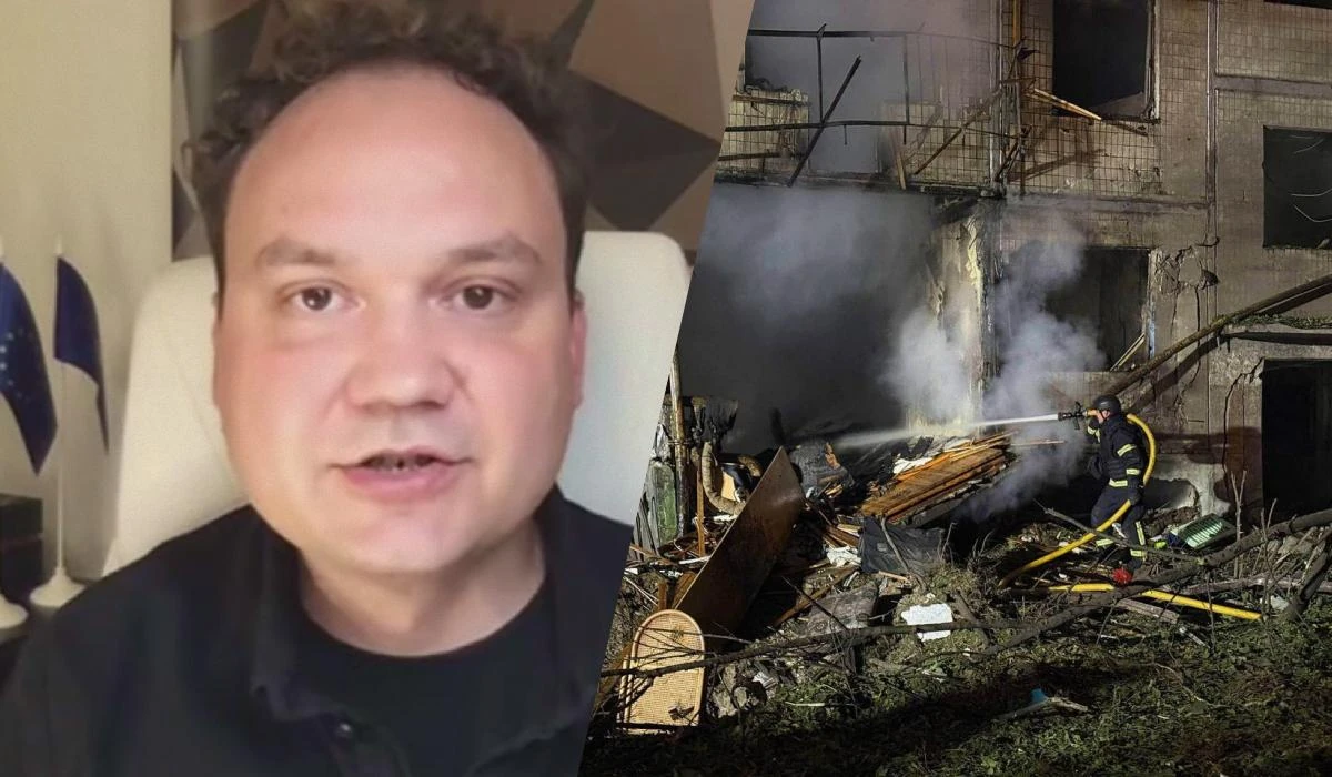 Рятувальники ДСНС розбирають завали на місці удару в Солом'янському районі Києва в ніч на 1 серпня
